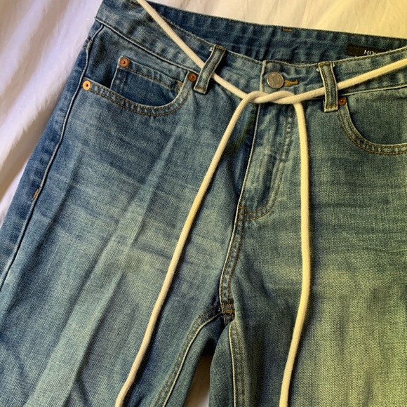 blue jeans with dipped white bottoms - Picture 3 of 6